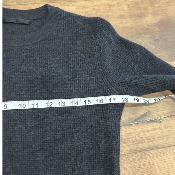 Jenni Kayne Cashmere Fisherman Ribbed Crewneck Sweater Heather Gray Size XS - Picture 8 of 8